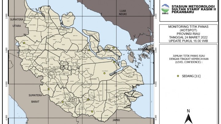 Meranti Terbanyak Hotspot di Riau Hari Ini