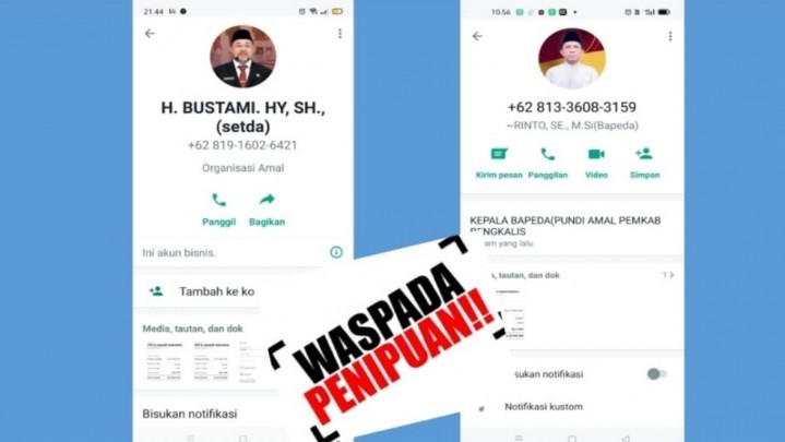 Penipuan Melalui Medsos, Catut Nama Sekda dan Kepala Bappeda Bengkalis Penipuan Melalui Medsos, Catut Nama Sekda dan Kepala Bappeda Bengkalis