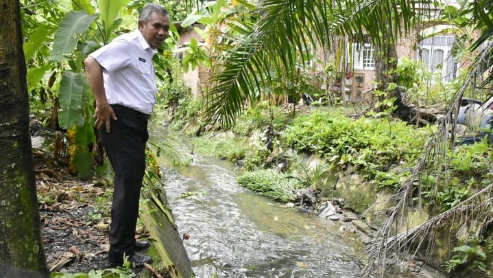 Pj Bupati Kampar Susuri Drainase Penyebab Banjir Kota Bangkinang