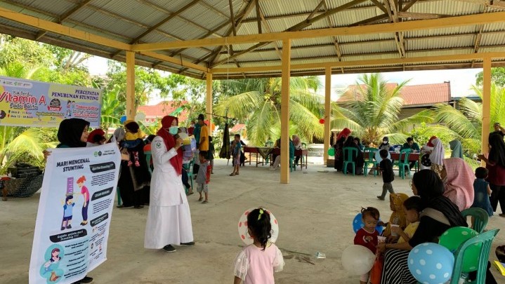 Di Sungai Piring Inhil Mahasiswa Kukerta Unri Hadir Tekan Kasus Stunting