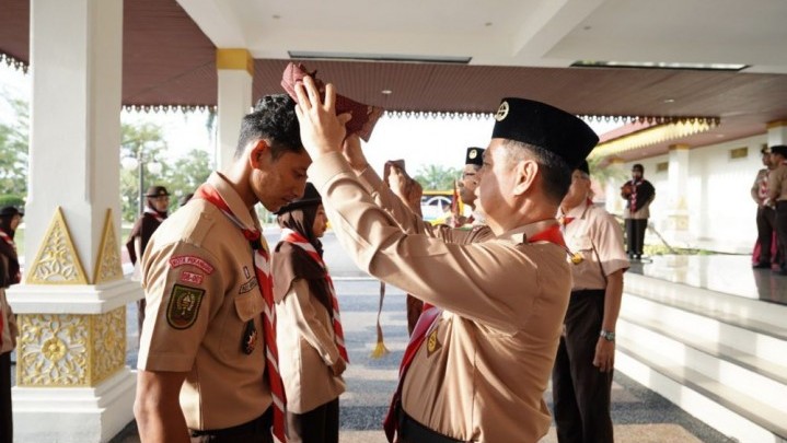 Kontingen Pramuka Riau Ikuti Peran Saka Nasional 2022