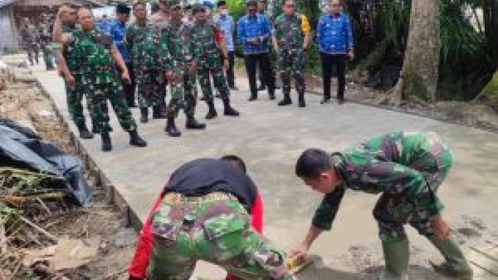 Ada Program Pembangunan Jembatan di TMMD di Teluk Meranti Pelalawan