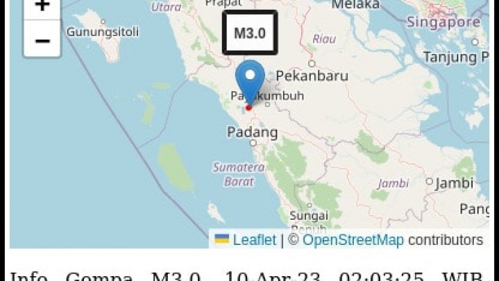 Gempa Bumi Kembali Guncang Bukittinggi