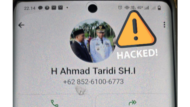 Waspada, Ada Nomor WhatsApp Mengatasnamakan Ketua DPRD Kampar Ahmad Taridi