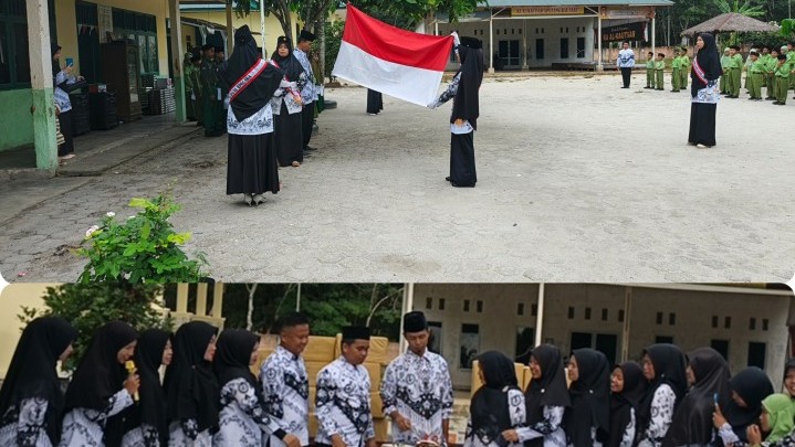 Upacara HUT ke-80 PGRI di Yayasan Pondok Pesantren Al-Kautsar Siak Hulu Berjalan Khidmat dan Meriah
