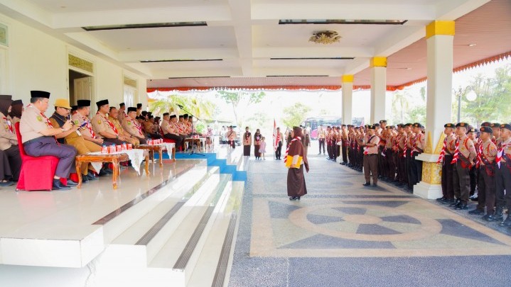 Kontingen Jamnas XII Riau Resmi Dilepas, Ketua Kwarda Beri Motivasi kepada Peserta