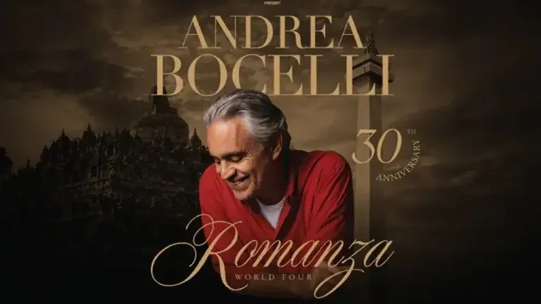 Andrea Bocelli Bawa Misi Perdamaian dan Donasi 100 Ribu Sepatu untuk Anak Palestina Lewat Konser di Borobudur