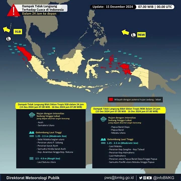 Bibit Siklon Tropis 91B Muncul di Laut Andaman, Waspada Cuaca Ekstrem Mengintai Sumatra hingga Pelabuhan Surabaya