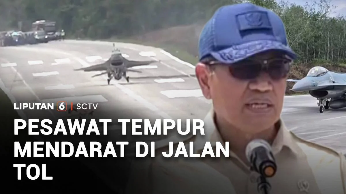 Detik-Detik 4 Pesawat Tempur TNI AU Mendarat di Tol Paspro, Warga Tepuk Tangan
