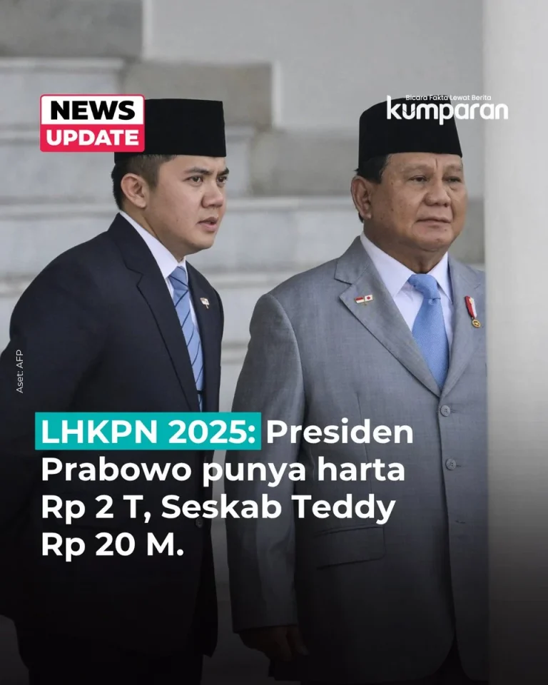 Dua Tahun Prabowo-Gibran, Harta Kekayaan Keduanya Kompak Naik di Laporan LHKPN