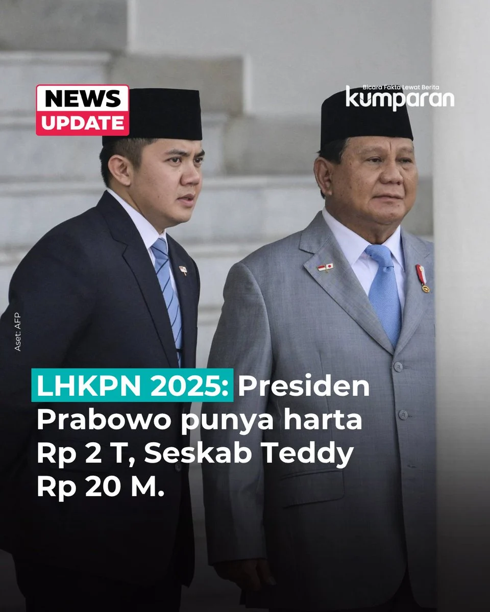 Dua Tahun Prabowo-Gibran, Harta Kekayaan Keduanya Kompak Naik di Laporan LHKPN
