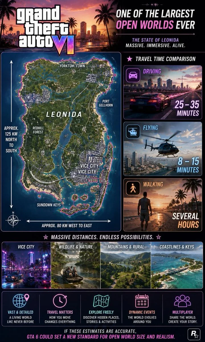 GTA VI Kejutkan Dunia: Kotoran Anjing Jadi Senjata hingga Peta Terbesar dalam Sejarah Rockstar