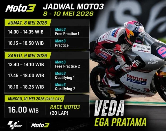 Jadwal Moto3 Hari Ini Kacau! Hujan dan Kabut Kepung Phillip Island, Veda Ega Pratama Terancam Batal Balap?