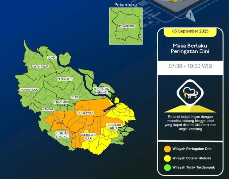 Kabut Asap Masih Selimuti Riau, BMKG Peringatkan Hujan Lebat dan Petir di Sejumlah Daerah