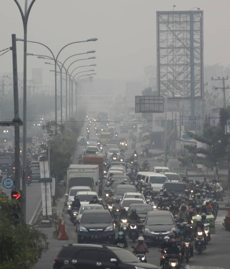 Kabut Asap Selimuti Pekanbaru, AQI 195 Udara Tidak Sehat Ancam Kesehatan Warga
