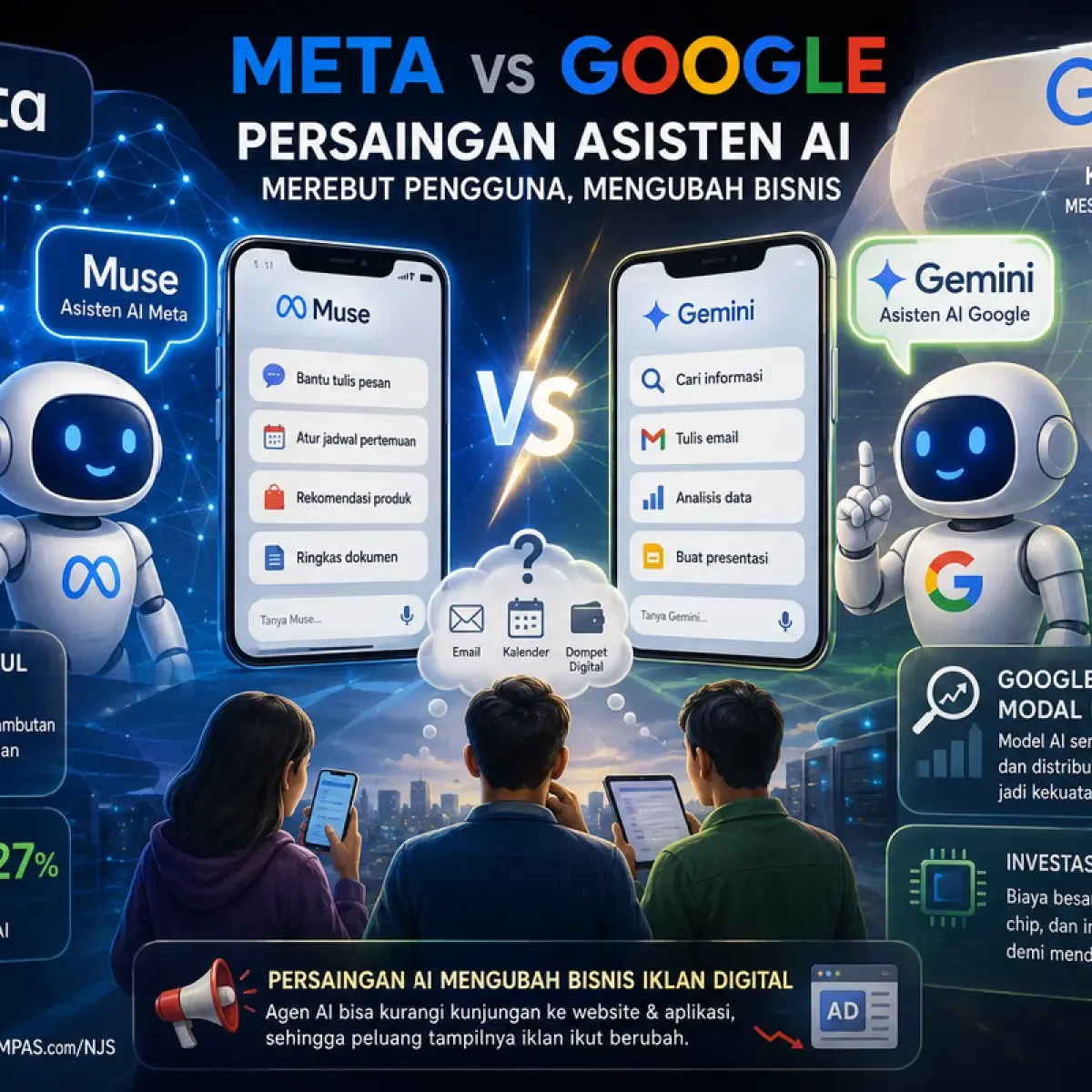 Meta dan Google Bersaing Merebut Pasar Asisten AI Konsumen, Siapa Unggul?
