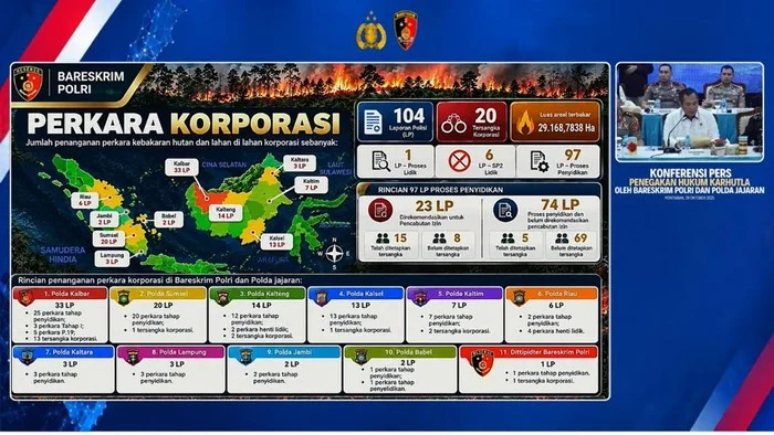 Polisi Ungkap 245 Tersangka Karhutla dan 20 Korporasi, Empat di Antaranya Investor Asing